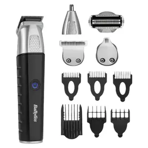 Matu trimmeris BABYLISS MT812E — melns/nerūsējošais tērauds, 0,4–10 mm, Li‑Ion, 240 min darbība