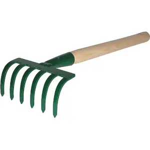 Hand Rake Kard 6‑Tine Small Model 121 — steel tines, compact gardening tool