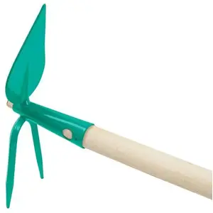 Garden hoe Greenmill GR9224 with heart-shaped blade and forked edge, metal construction