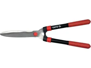 Hedge shear YATO YT-8821 — 20.5 cm wave blade, 520 mm length, steel & TPR handles (black/orange)