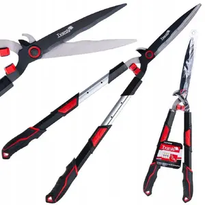 Tvardy telescopic hedge shears with serrated blade 735–865 mm PTFE-coated