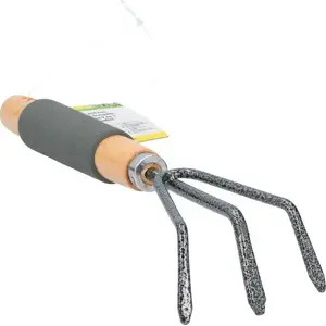Hand Cultivator KINZO 29×9 cm with Foam Handle, Steel-Grey