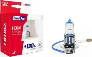 Halogen bulb set H3 12V 55W Amio LumiTec LIMITED +130% DUO BOX