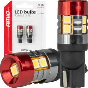 Светодиодная лампа LED CANbus T10 W5W Amio модель 480560 — 9 SMD 3030, белая, 12V/24V