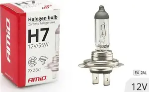 Halogen Bulb H7 12V 55W with UV Filter, Amio AMI-01156
