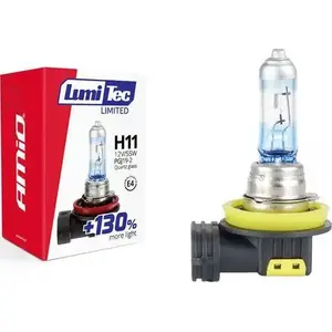 Halogen Headlight Bulb Amio H11 12V 55W LumiTec LIMITED +130% - increased light output