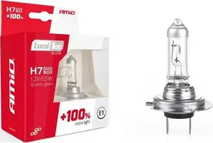 Halogen headlight bulbs Amio H7 12V 55W LumiTec SILVER +100% DUO BOX (pair)