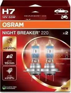 Галогенная лампа для фар osram H7 NIGHT BREAKER 220 — набор 2 шт. (модель 64210NB220-2HB)