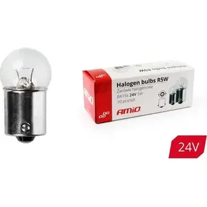 Halogēna spuldze R5W BA15s 24V, Amio, komplekts 10 gab.