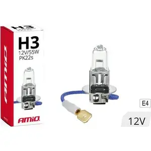 Halogen Bulb H3 12V 55W with UV Filter, Amio AMI-01478