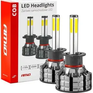 Car LED bulb Amio H1 4-side COB — single-beam headlight replacement
