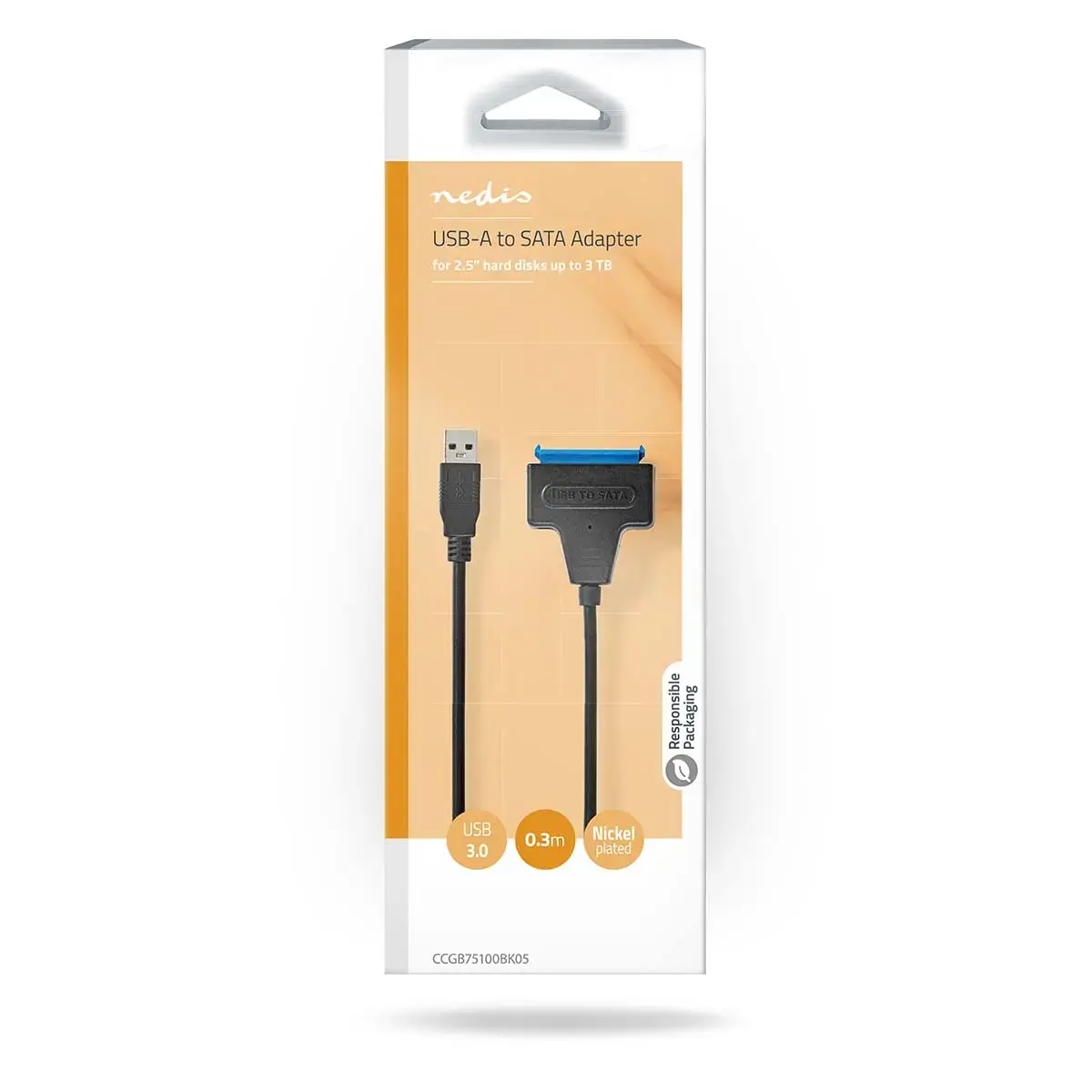 Nedis CCGB75100BK05 USB-A uz SATA 22‑Pin kabelis Photo 4