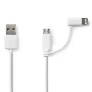 USB cable Nedis CCGP39400WT10 — USB A to Micro-USB B, 1 m, white