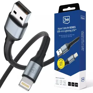 USB cable 3MK USB-A to USB-C 2 m black-gray (3MK17773)