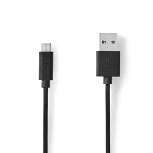 Nedis CCGL60500BK20 USB 2.0 kabelis USB A uz Micro-USB B 2 m melns