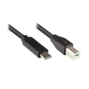 Кабель USB 2.0 Alcasa 2510-CB005 — USB‑C на USB‑B, 0,5 м, чёрный