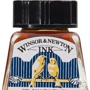 Zīmēšanas tinti Winsor & Newton 94376899900 — dzeltena, 14 ml, 1 pudelīte