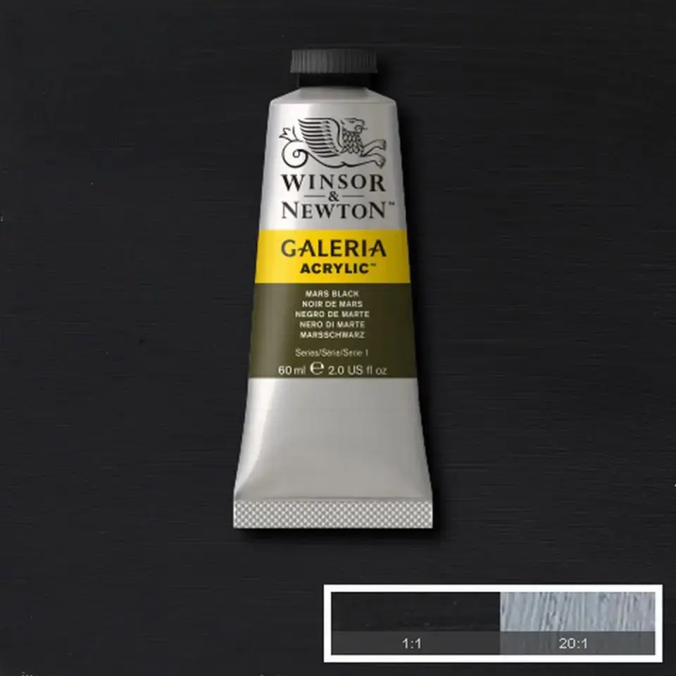 Winsor & Newton PBk11 Mars Black акрил 60 мл Photo 3