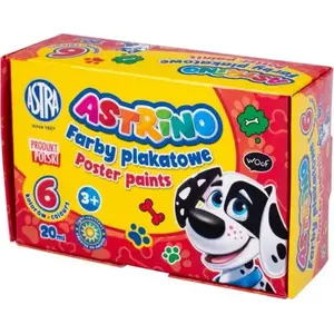 Plakātu krāsas Astra Astrino 6 krāsas pa 20 ml — iepakojums 8 gab.
