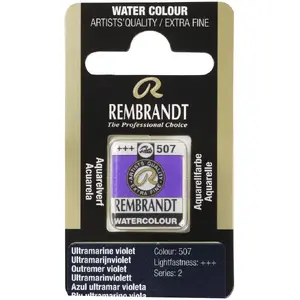 Akvareles krāsa kaste Artequipment Rembrandt Ultramarine Violet 507 — profesionāla akvarele