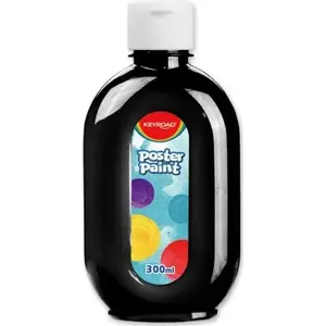 Plakātu krāsa Keyroad 300 ml pudelē, melna • Keyroad KR971883