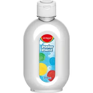 Plakātu krāsa pudelē Keyroad 300 ml balta