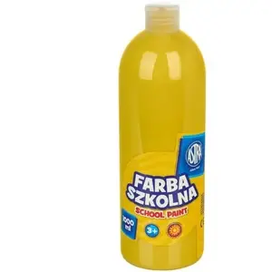 Skolas krāsa Astra 1000 ml dzeltena (301217053) ūdens bāzes akrila radošiem darbiem
