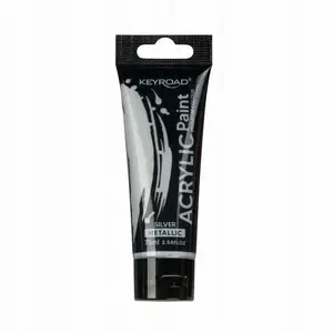 Akrila krāsa Keyroad KR972212, metāliska sudraba, 75 ml tūbiņa