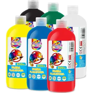 Plakātu krāsas 500 ml pudelēs, Akson, komplekts 6 krāsas