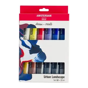 Akrila krāsu komplekts Artequipment Amsterdam 17820603 — 12 × 20 ml, daudzkrāsains, šķidrs
