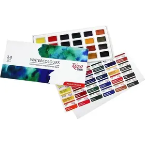 Watercolor paint pans ROSA set of 24 colors, 2.5 ml pans