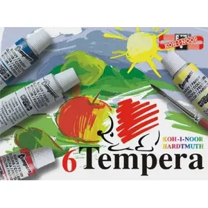 Temperu krāsu komplekts KOH-I-NOOR 6 krāsas — ūdenī šķīstošas temperas