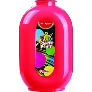Plakātu krāsa Keyroad 300 ml pudelē, neona sarkana (KR972104)