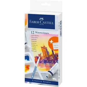 Ūdens bāzes krāsas Faber-Castell 9 ml, komplekts 12 tūbiņas, maisījums