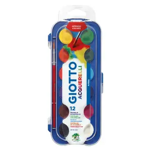 Water-based paint set FILA Giotto 351200 — Multi palette, 12 colors, plastic case