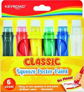 Plakātu krāsu komplekts PBS Connect KEYROAD izspiešanas pildspalvā, 6 krāsas × 24 ml