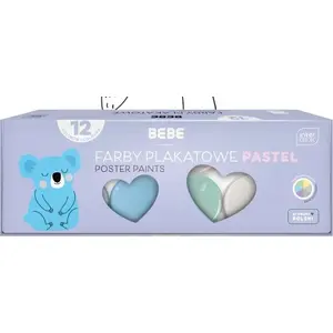 Plakātu krāsas INTERDRUK BB Pastel komplekts 12 krāsas pa 20 ml