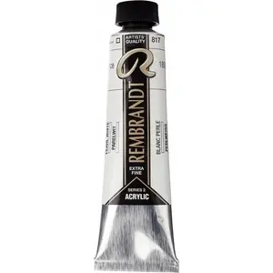 Acrylic colour tube Artequipment Rembrandt Pearl White 817, artist-grade acrylic paint