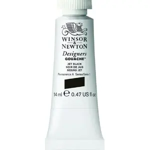 SMARTMAX Designers Gouache 14 ml Jet Black 335 — professional artist gouache paint, opaque, water-based