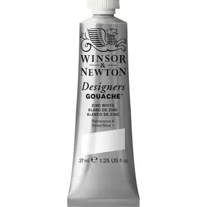 Gvāša krāsa tūbiņā SMARTMAX Designers Gouache 37 ml — Cinka balts