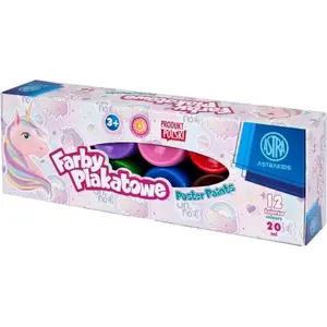 Poster paints ASTRA art-pap set — 12 colors × 20 ml, motif: Unicorn (ASTRA 430908)