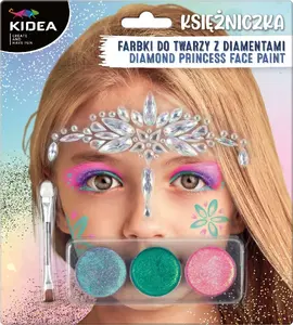 Sejas krāsu komplekts Derform — 3 krāsas ar mirdzumu, princeses tēma, bērniem