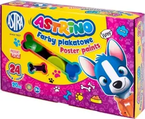 Plakātu krāsu komplekts Astra Astrino 24 krāsas pa 20 ml — iepakojumā 2 gab.