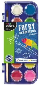 Akvareļu krāsu komplekts Derform KIDEA 12 krāsas (DERF.FA12KKA) - akvareļu komplekts