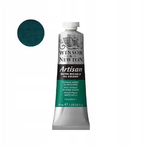 Ūdenī šķīstošas eļļas krāsa 37 ml Winsor & Newton — Ftalo zaļš (zils) 522