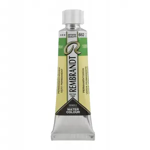 Akvareļu tūbiņa — Rembrandt Permanent Green 662, mākslinieku akvarele, 20 ml tūbiņa