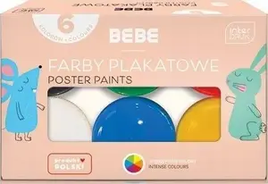 Plakātu krāsu komplekts TEKA 6 krāsas BB Kids — ūdens bāzes krāsas zīmēšanai un skolas darbiem