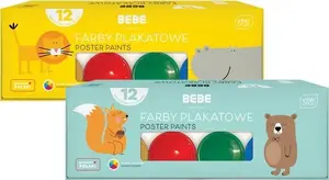 Plakātu krāsas INTERDRUK BB KIDS komplekts 12 krāsas, 20 ml tūbiņas