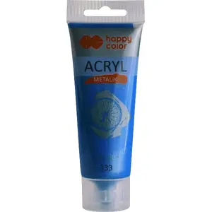 Akrila krāsa Happy Color 75 ml — metāliska tumši zila
