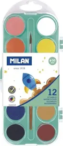 Watercolor Set Milan 12 colors 30 mm with brush, brand Milan, model 386378
